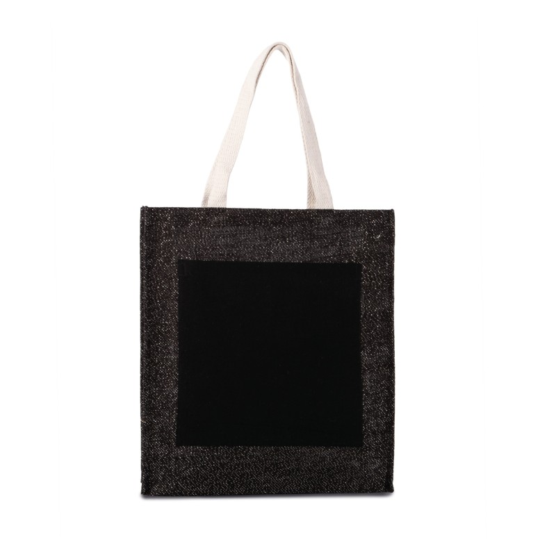 Sac shopping toile de jute Black / Silver FACE