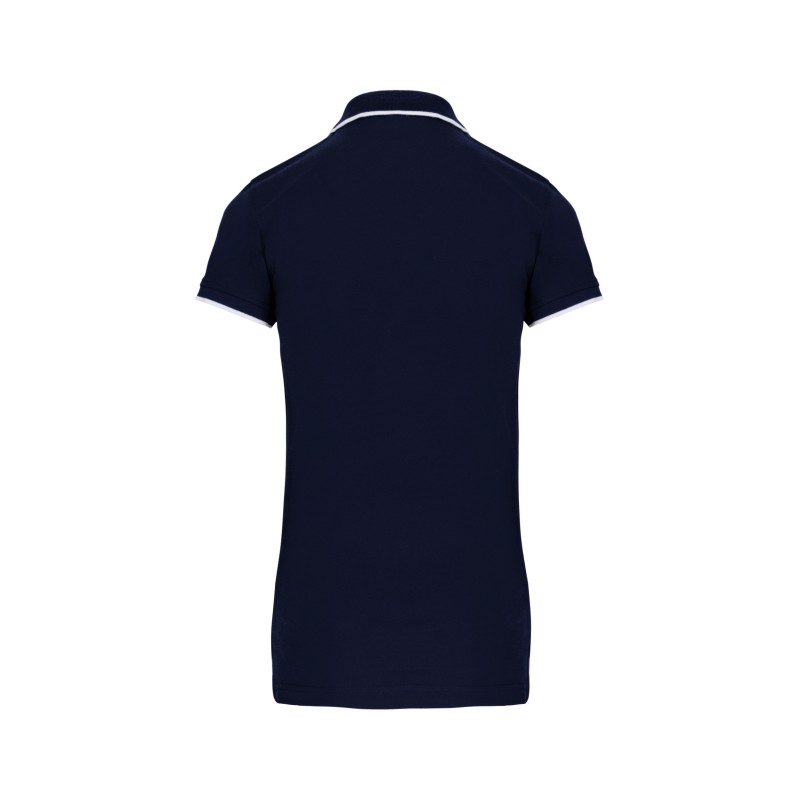 Polo maille piquée manches courtes femme Navy / White / Red BACK