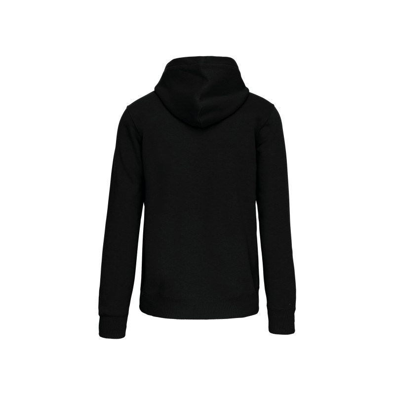 Sweat-shirt zippé capuche unisexe Black BACK