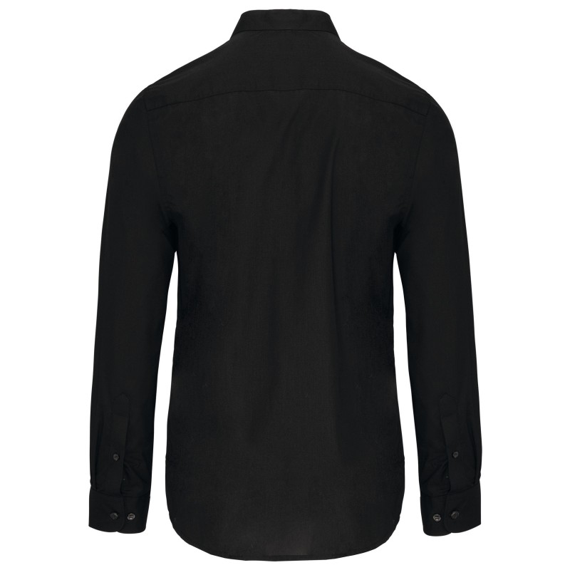 Chemise col mao manches longues Black BACK