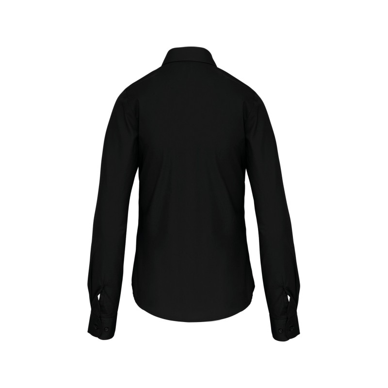 Chemise popeline manches longues femme Black BACK