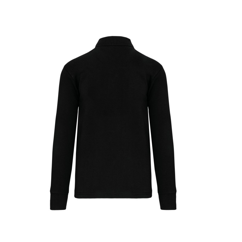 Sweat-shirt col polo homme Black BACK