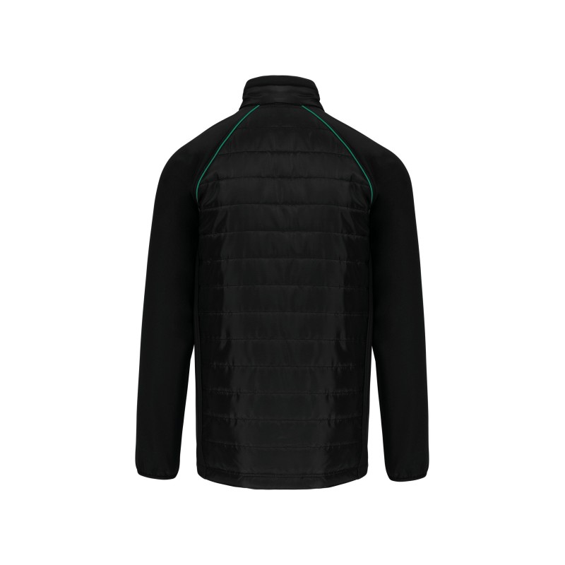 Veste Day To Day bi-matière unisexe Black / Kelly Green BACK