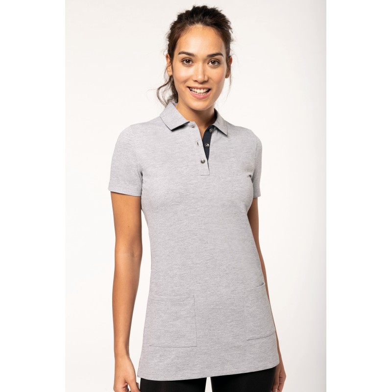 Polo long manches courtes femme