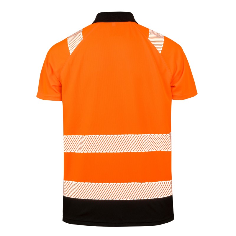 Polo de sécurité recyclé Orange / Black BACK