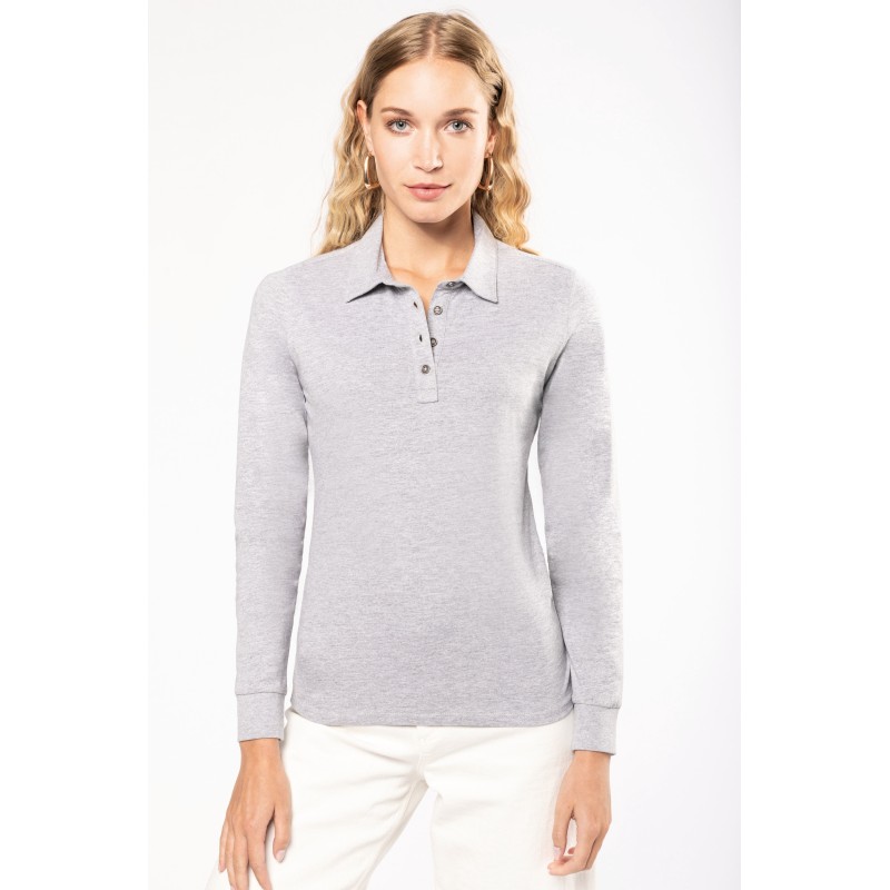 Polo jersey manches longues femme
