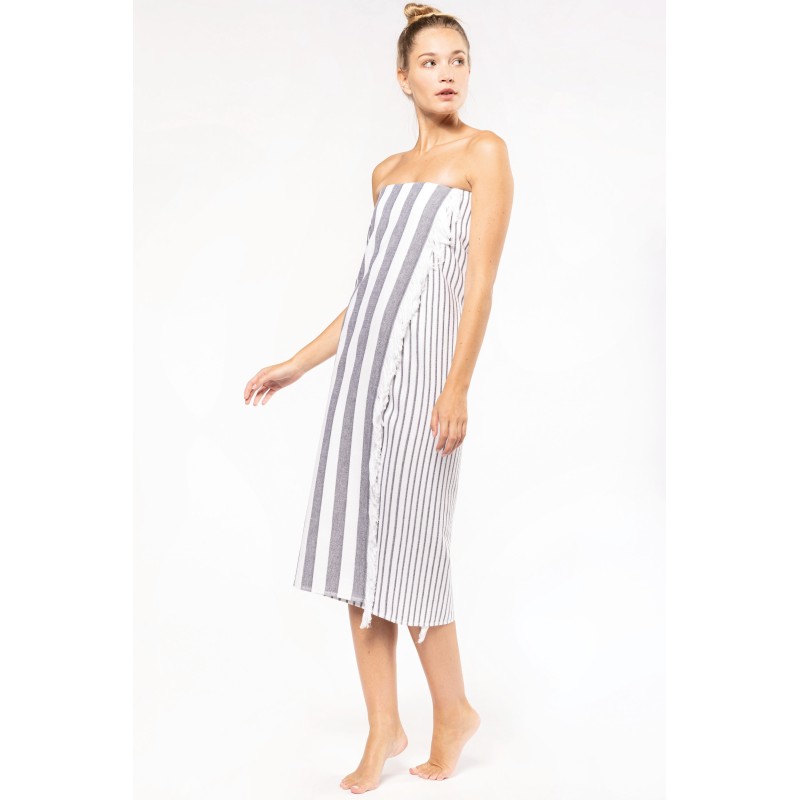 Fouta rayée avec franges