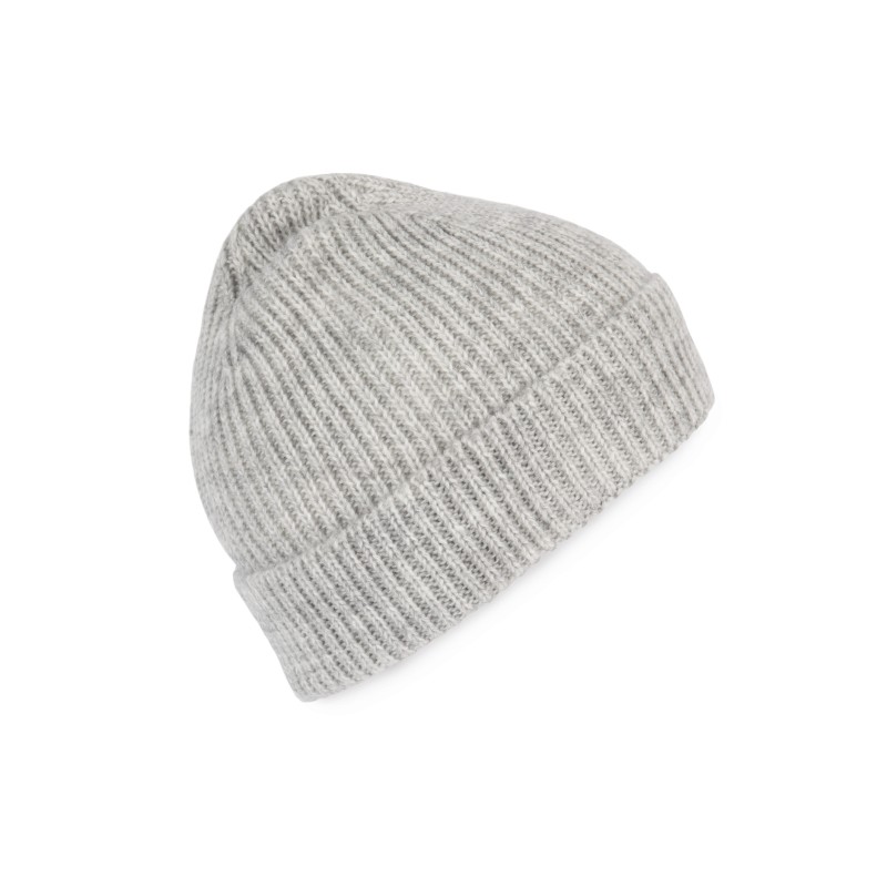 Bonnet classique tricoté en fil recyclé Ash heather FACE
