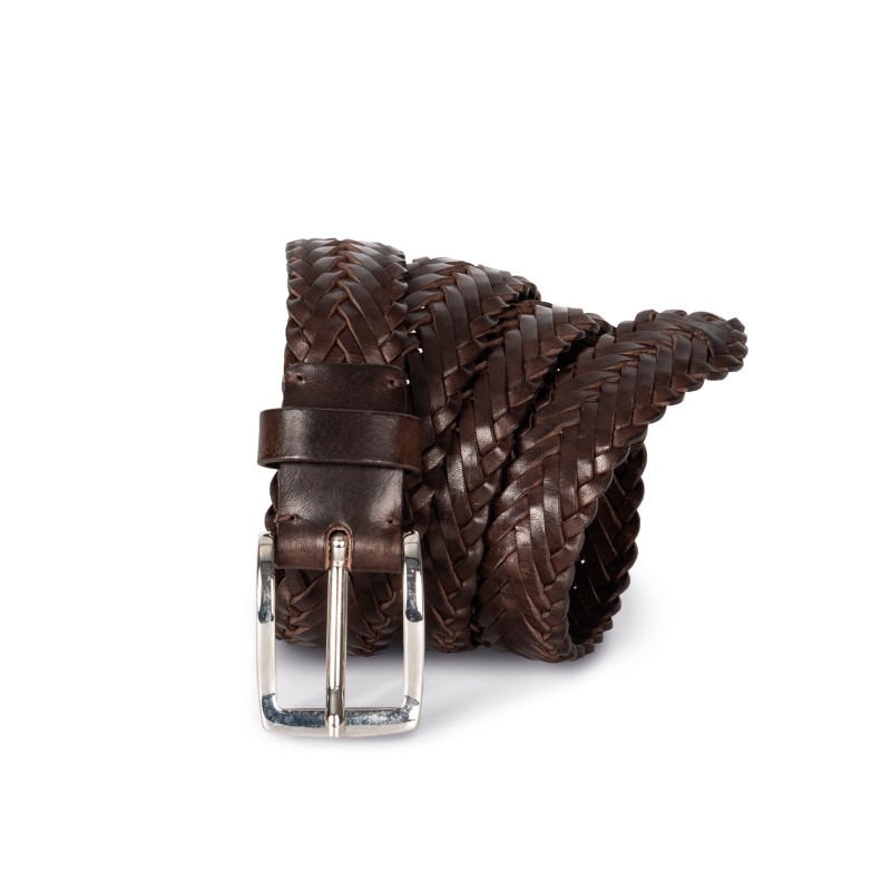 Ceinture tressée en cuir Dark Brown FACE