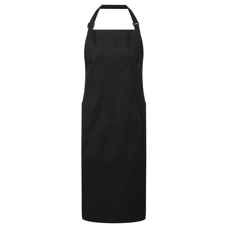 Tablier à bavette recyclé et biologique Black FACE