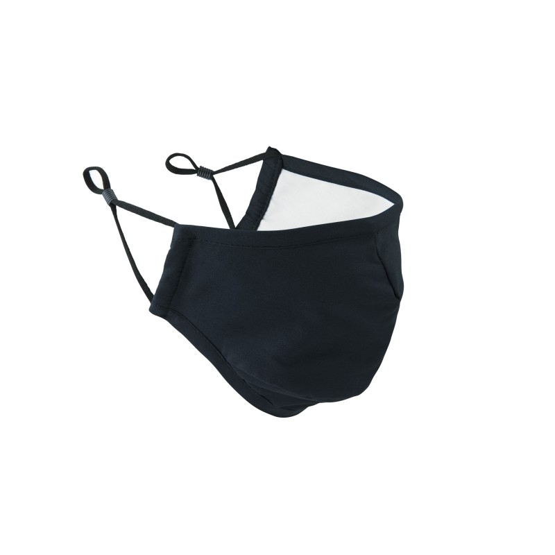 Masque 3 couches réutilisable - Cordons ajustables - AFNOR UNS1 Black FACE SIDE