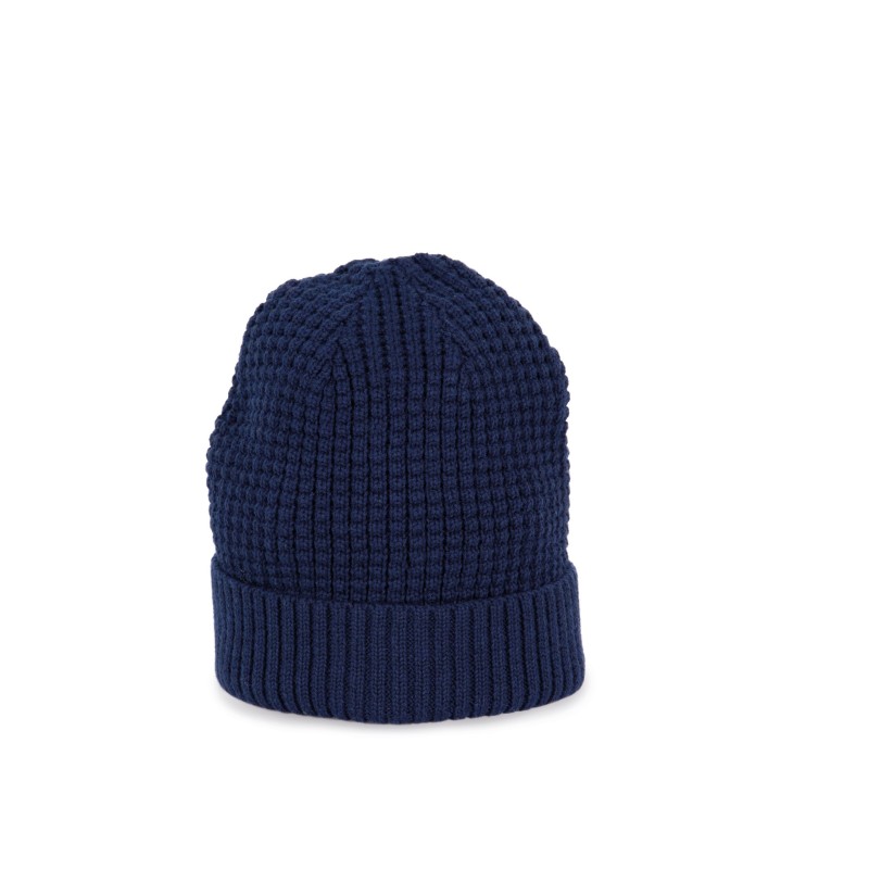 Bonnet tricoté avec fil recyclé Dark indigo heather FACE