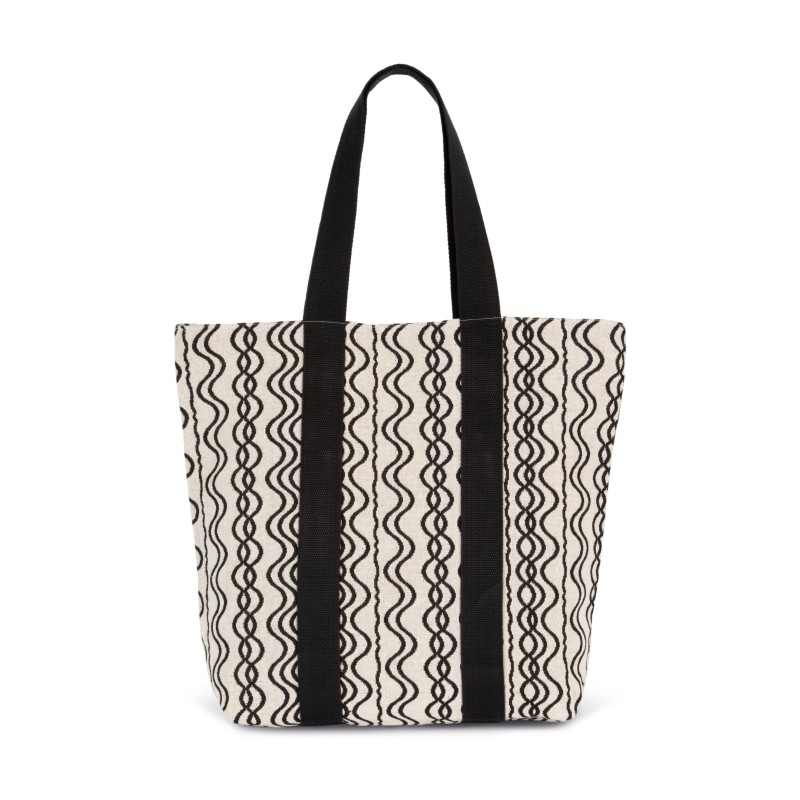 Sac shopping recyclé - Motifs vague Waved Black  / Black FACE