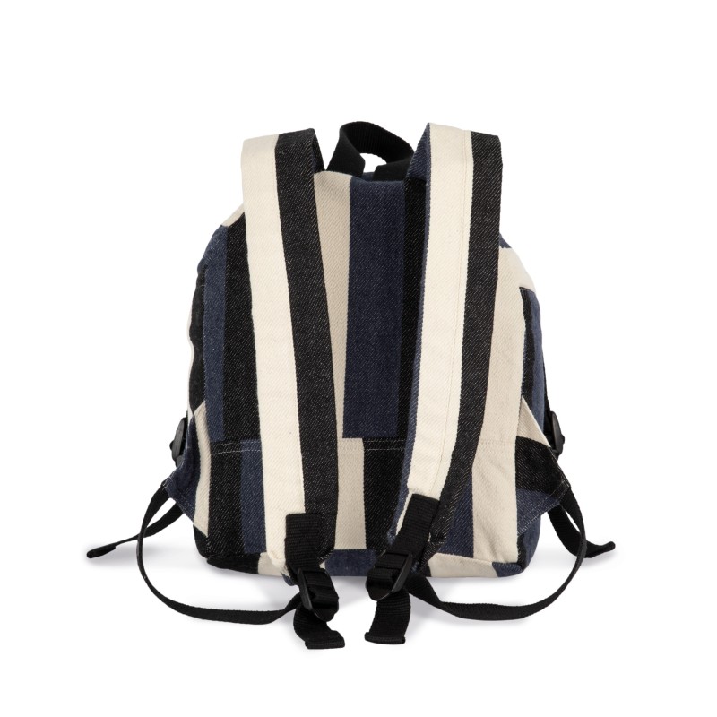 Sac à dos recyclé - Motif rayé Striped Marine BACK