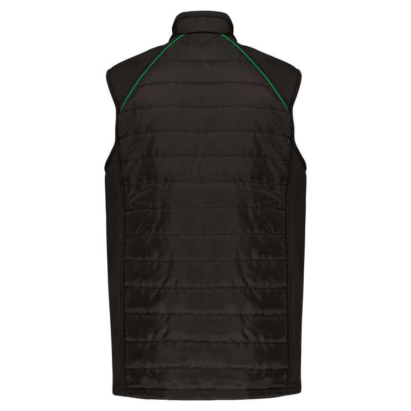 Bodywarmer Day To Day bi-matière unisexe Black / Kelly Green BACK