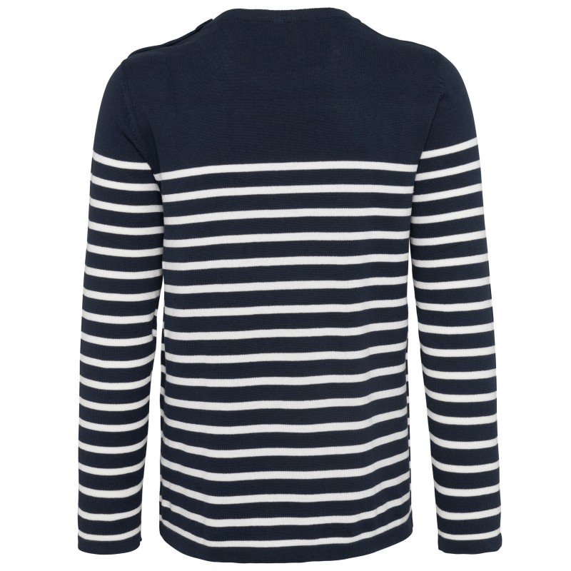 Pull marin homme Striped Navy / Off White BACK