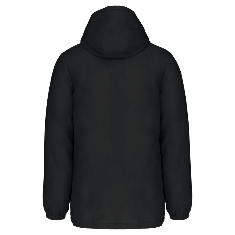 Parka à capuche recyclée unisexe Black BACK