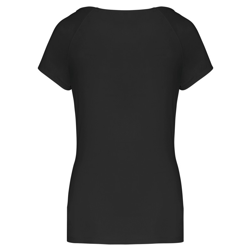 T-shirt de sport écoresponsable femme Black BACK
