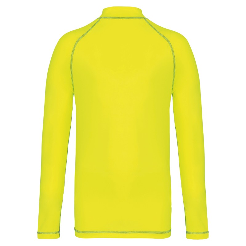 T-shirt technique à manches longues avec protection anti-UV enfant Fluorescent Yellow BACK