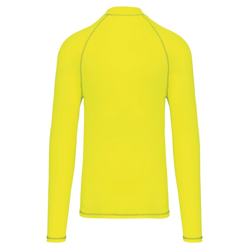 T-shirt technique à manches longues avec protection anti-UV unisexe Fluorescent Yellow BACK