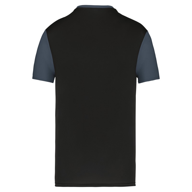 Maillot manches courtes bicolore unisexe Black / sporty grey BACK
