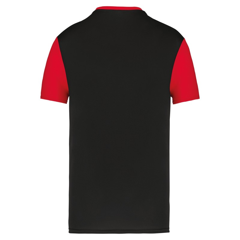 Maillot manches courtes bicolore enfant Black / Sporty Red BACK