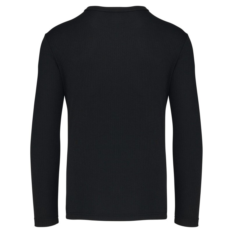 Maillot de corps manches longues unisexe Black BACK