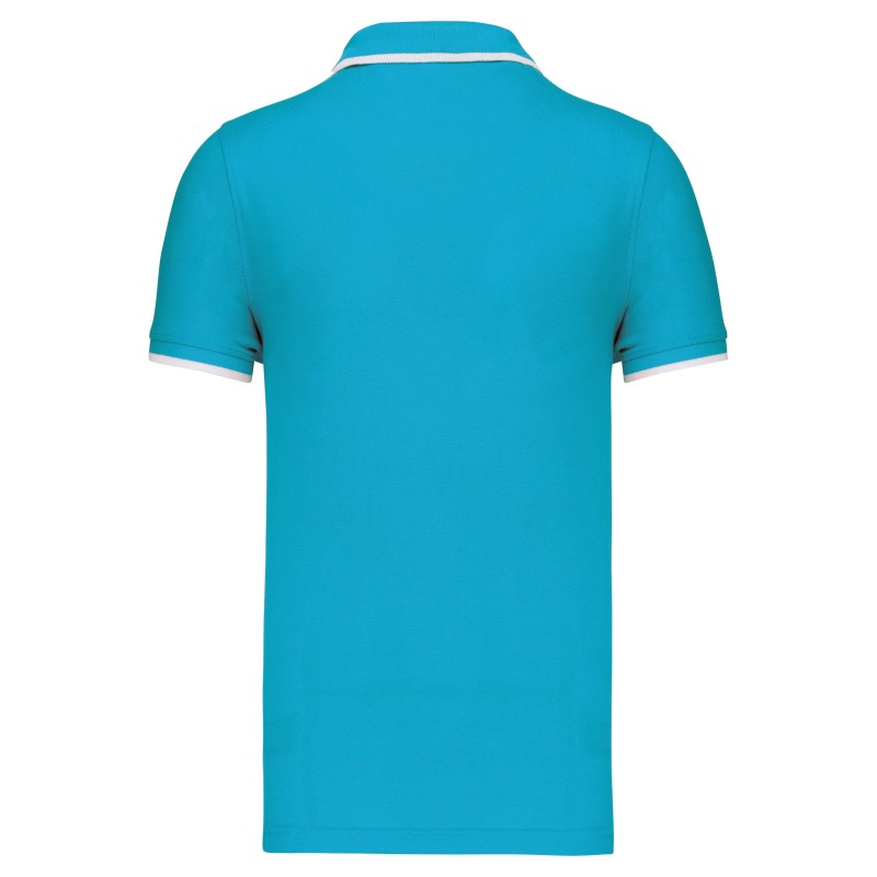 Polo manches courtes homme Light Turquoise / White / Navy BACK