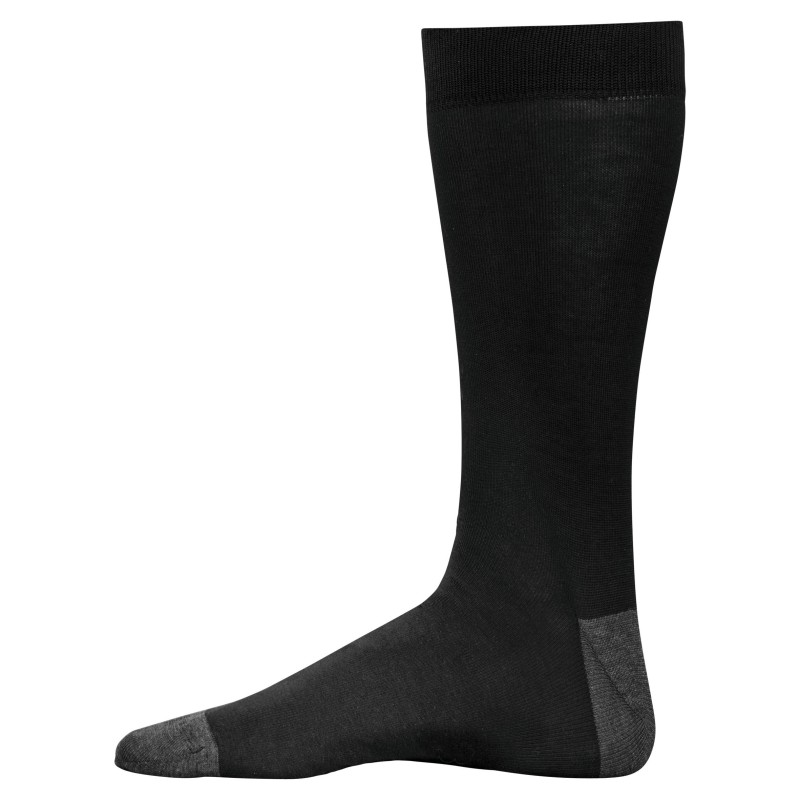 Chaussettes de ville mi-hautes coton mercerisé Origine France Garantie Black / Dark Grey Heather FACE