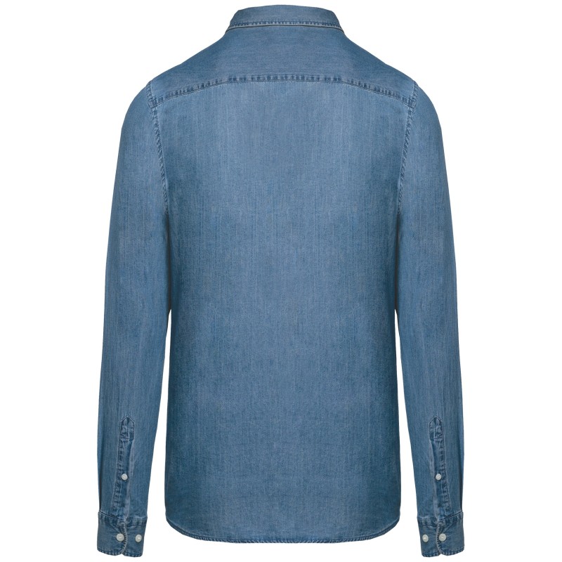 Chemise denim homme Chambray Blue BACK