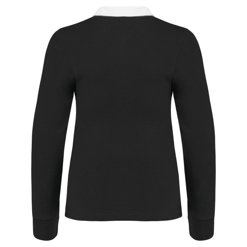 Polo rugby enfant Black / White BACK