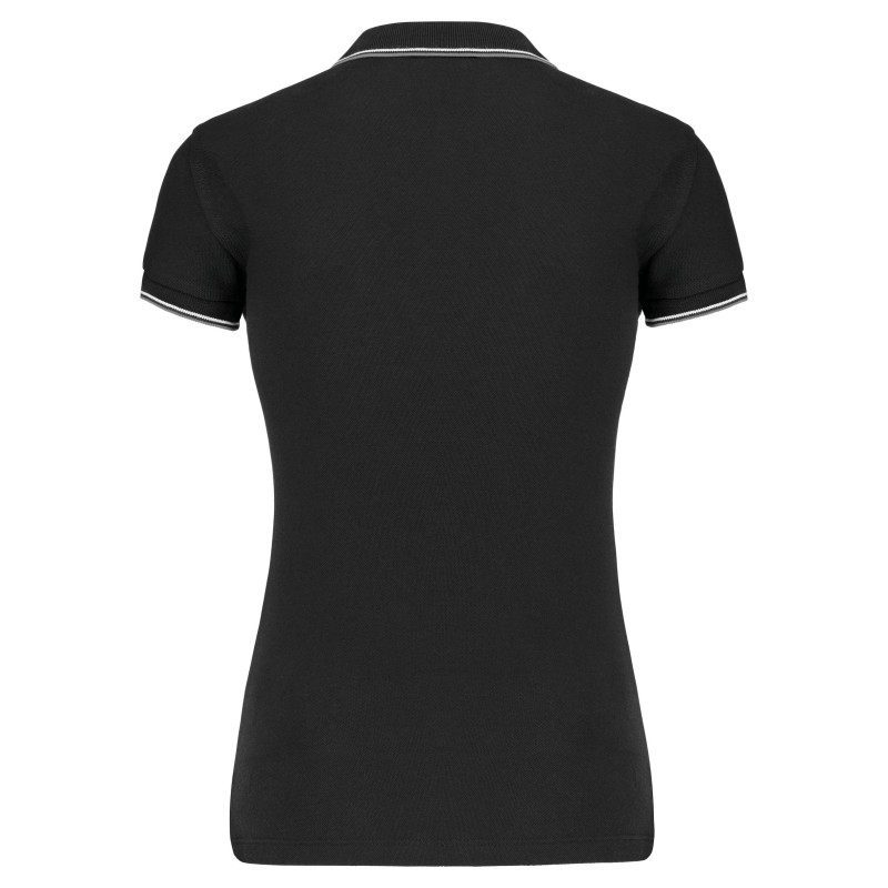 Polo manches courtes femme Black / Light Grey / White BACK