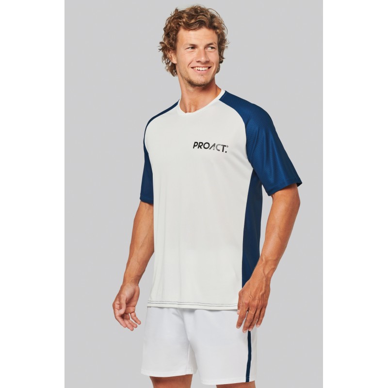 T-shirt de padel bicolore à manches raglan homme