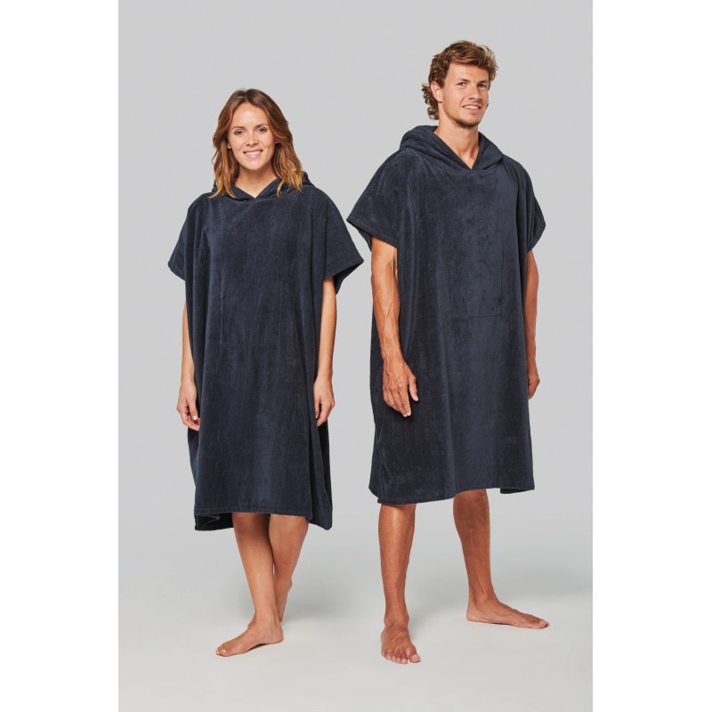 Poncho éponge à capuche unisexe