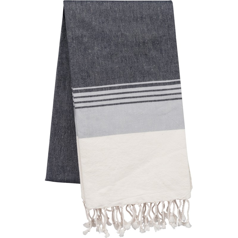 Fouta à rayures Dark Grey / Light Grey Stripe FACE