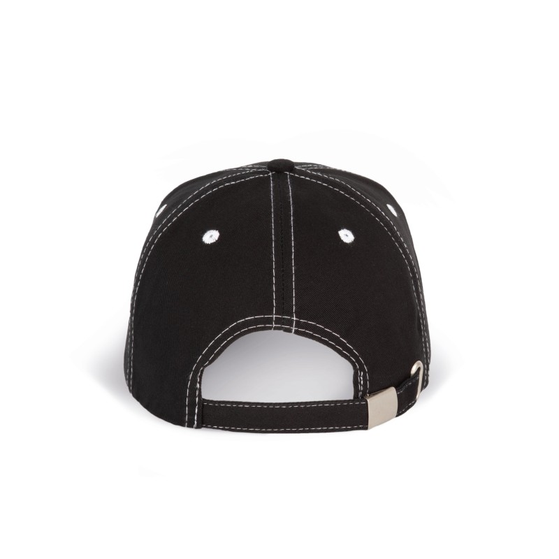Casquette fashion - 6 panneaux Black / White BACK