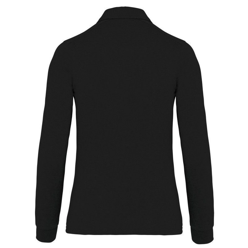 Polo jersey manches longues femme Black BACK