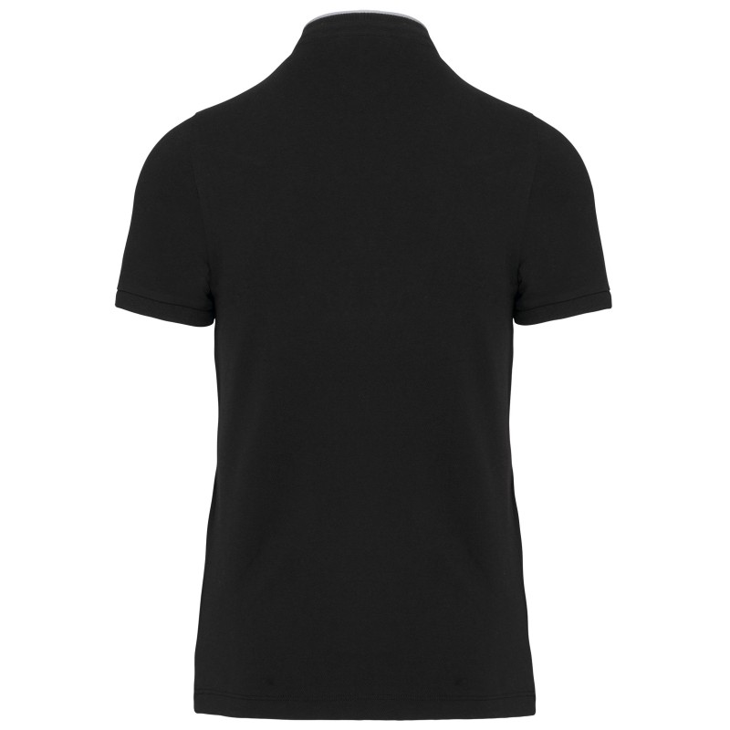 Polo col mao manches courtes homme Black / Oxford Grey BACK