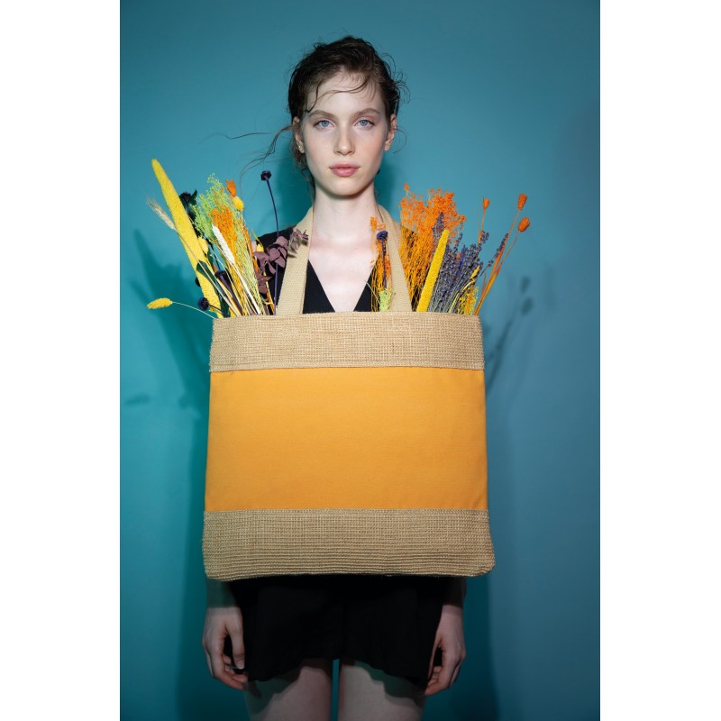 Sac shopping en coton et fils de jute tressée