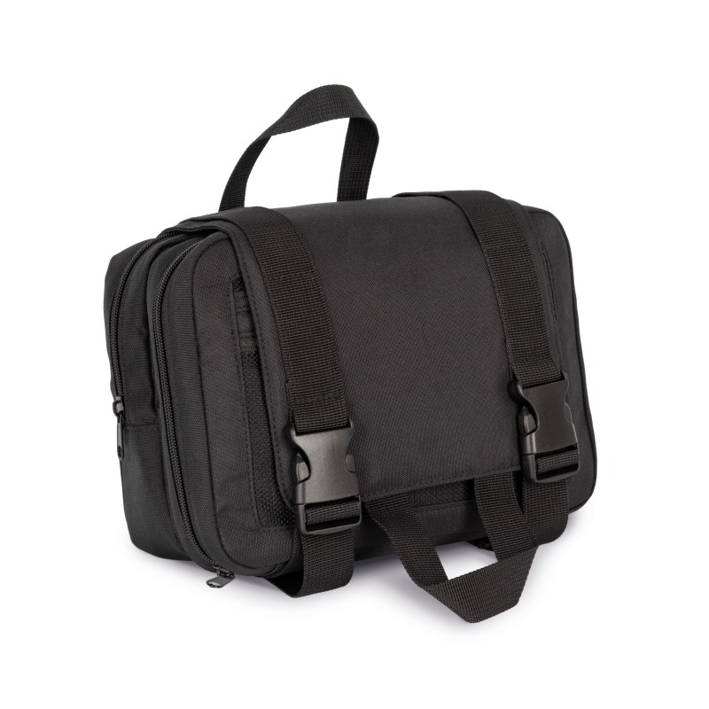Trousse de toilette recyclée avec double compartiment Black SIDE