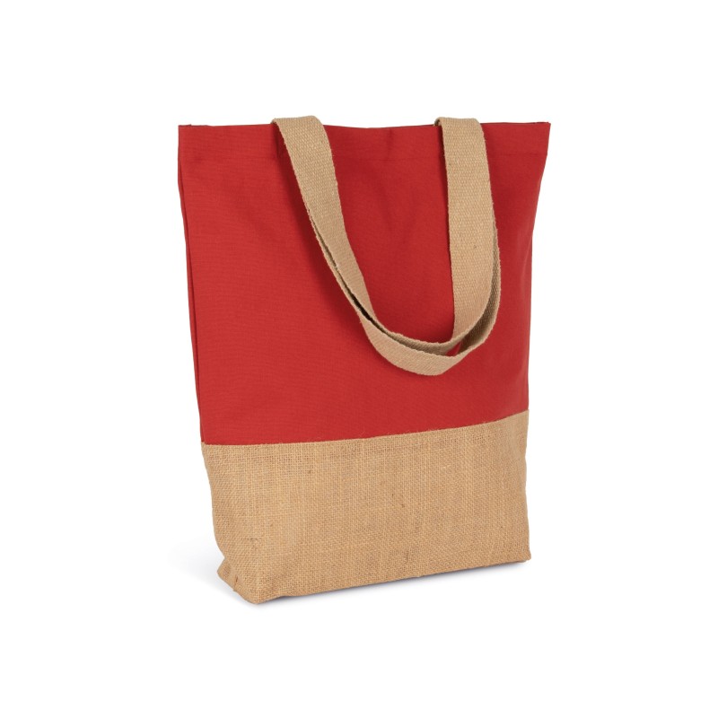 Sac shopping en coton et fils de jute contrecollée