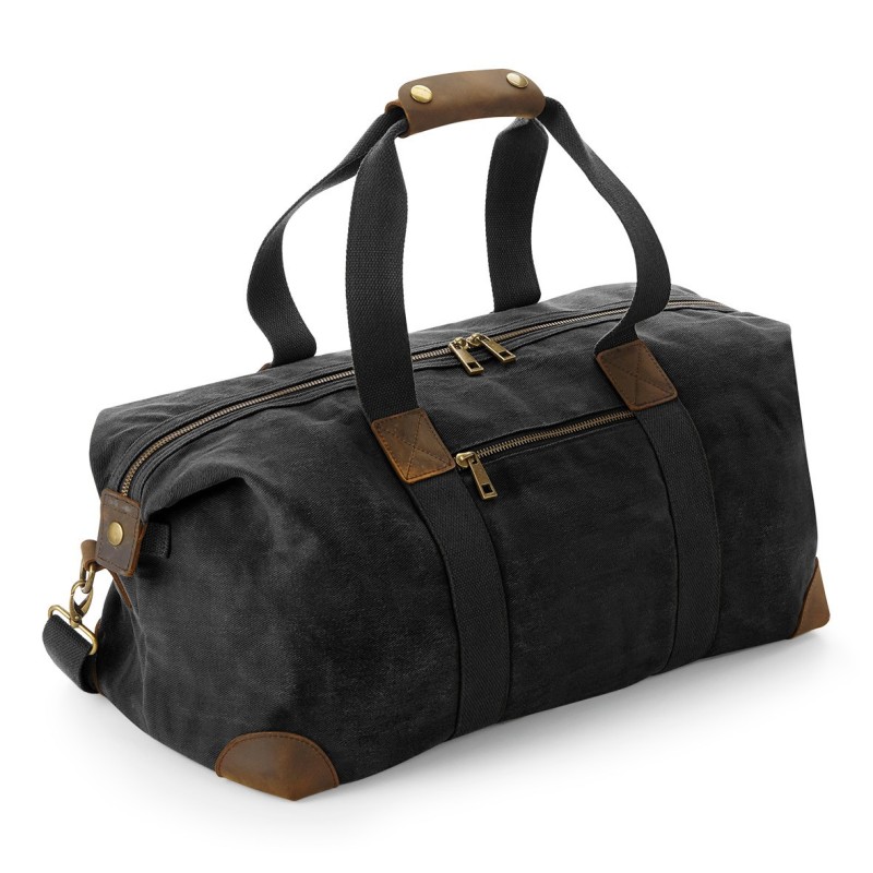 Sac fourre-tout en toile cirée Heritage Black FACE SIDE
