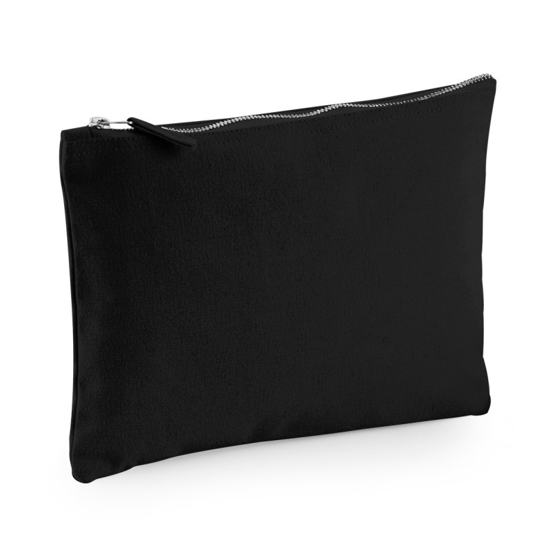 Pochette en toile de coton Black FACE SIDE