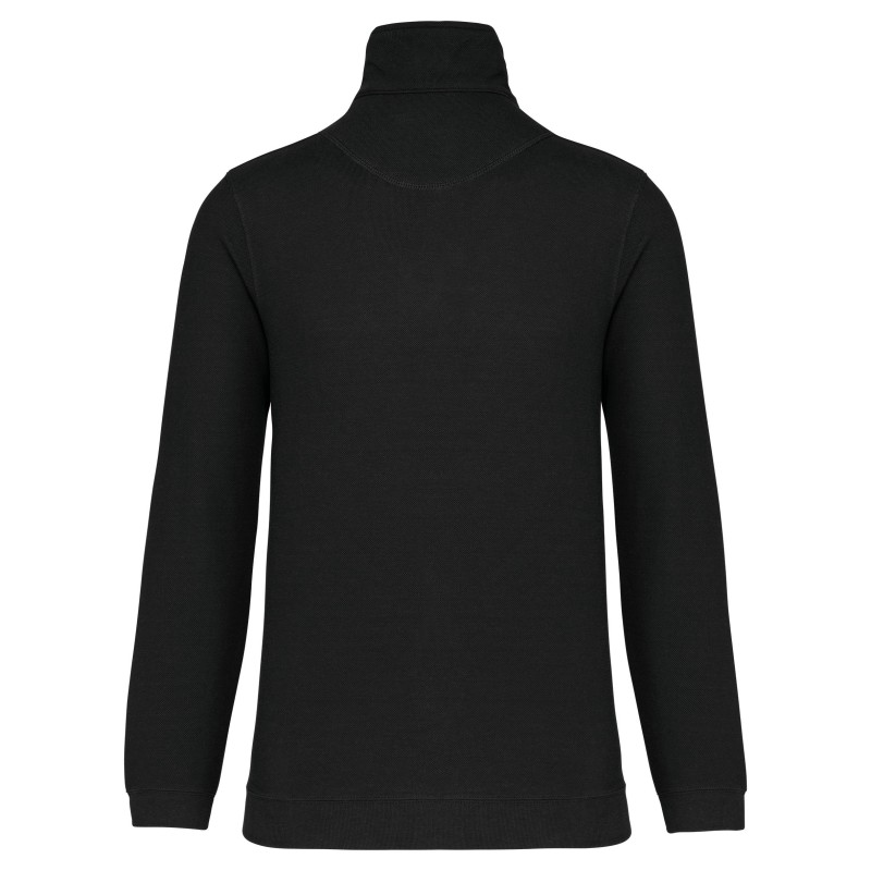 Trucker  sweat-shirt piqué col zippé homme Black / Grey Heather BACK