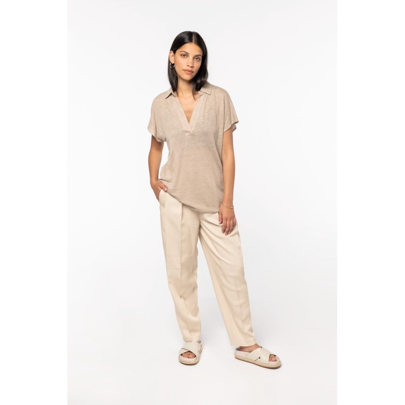 Polo en lin femme