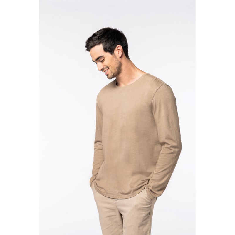 T-shirt délavé manches longues unisexe