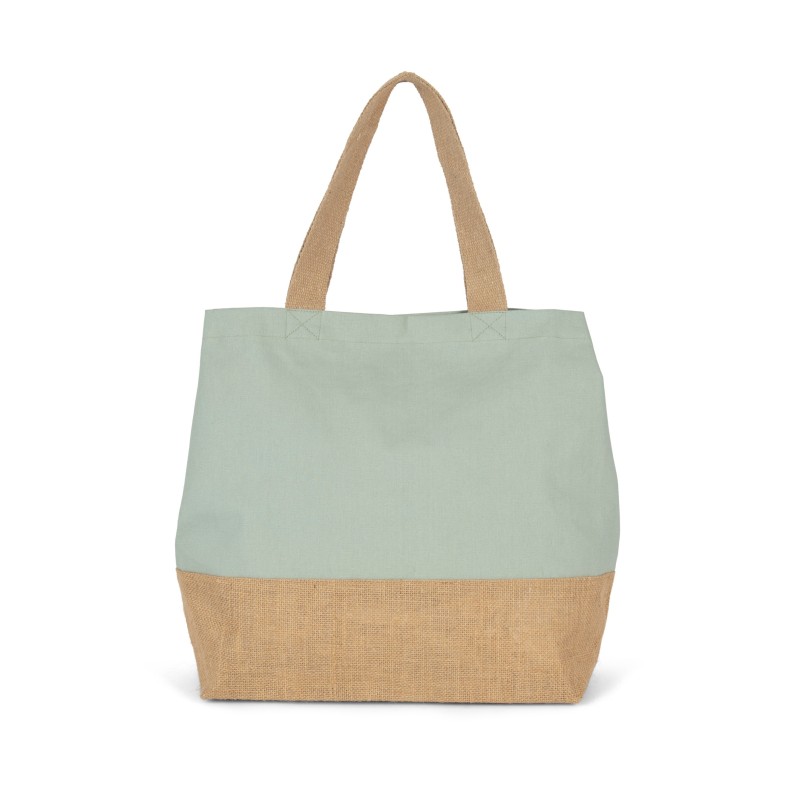 Sac shopping en toiles de coton & jute Arandano Red / Natural FACE
