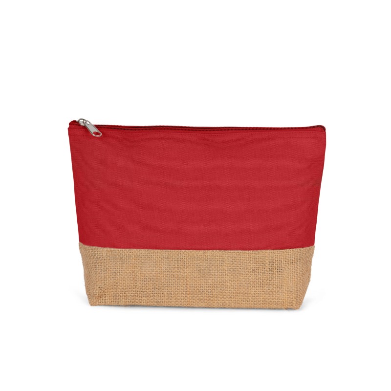 Pochette en toiles de coton et jute Arandano Red / Natural FACE