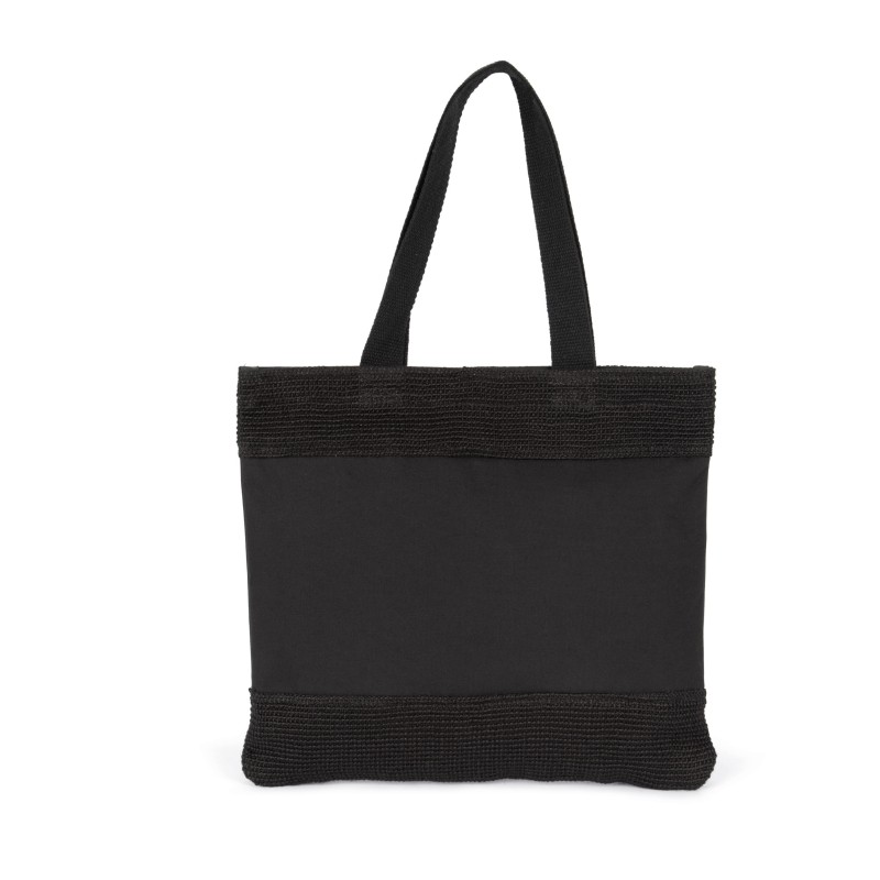 Sac shopping en coton et fils de jute tressée Black FACE
