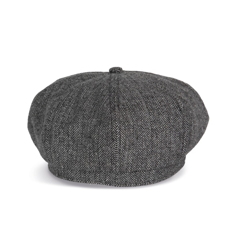 Casquette style newsboy Herringbone Grey BACK